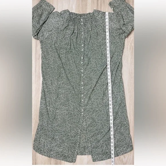 Mirth Caftans Green Pattern Dress s - Picture 5 of 7